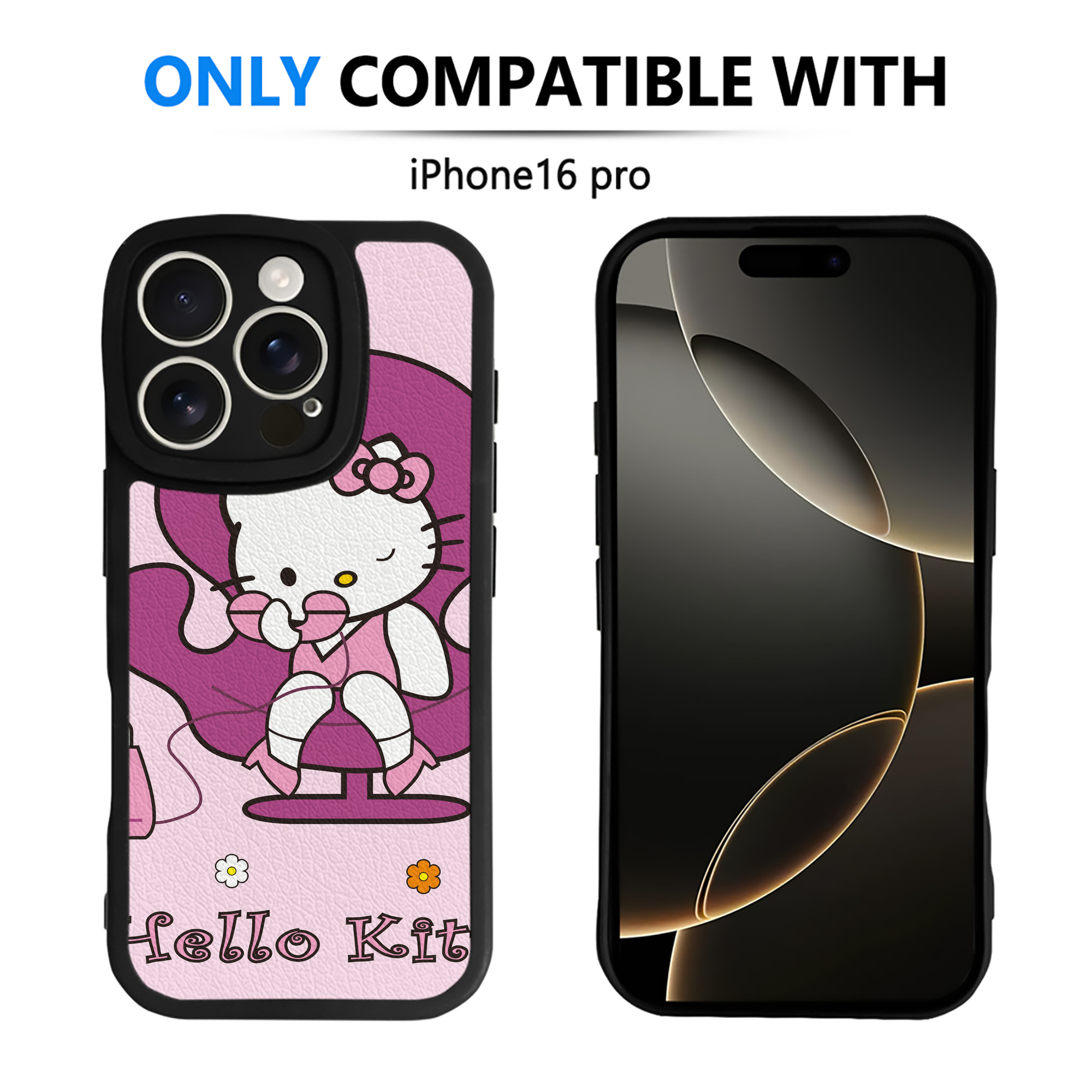 （画像用） Hello Kitty ハローキティ 【iPhone 16シリーズ対応】シリコンスマホケース（レザー調） 材質：シリコン